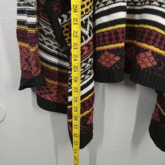 Maurices Multicolor AZTEC Open Front Draped Cardigan Sweater Women's Size Large - Picture 7 of 7